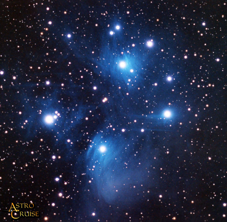 The cluster of stars known as the Pleiades Image Astro Cruise